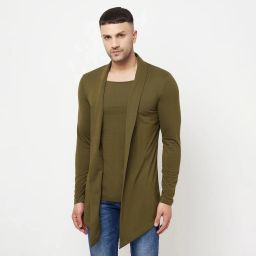 Men Jacket Style Full Sleeve Dark Green Shrug-image-71