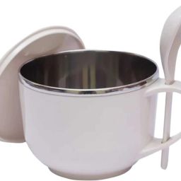 Stainless Steel Soup Bowl with Lid & Spoon Best For Maggie, soup, snacks, Birthday Gift for Girls & Boys-image-2