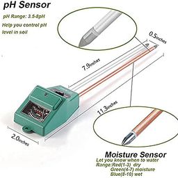 Parssufy Solar pH Meter for Soil Testing - 3 in 1 Soil Moisture Sensor, Soil pH Meter for Agriculture & Solar Light Meter, Moisture Meter for Plants, Acidity Tester (3 in 1soil Meter) image 3