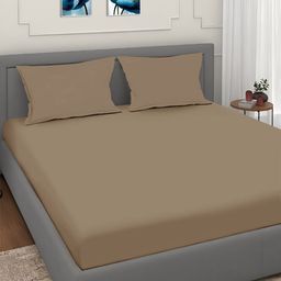 Aura Brown 350 TC King Bedsheet With 2 Pillow Covers 2.50 m x 2.15 m-image-8