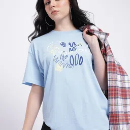 glitchez Poetic Vibe Check Print Drop-Shoulder Sleeves Relaxed Fit T-shirt-picture-13