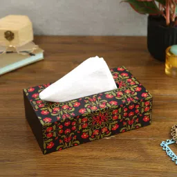 reinvention factory Floral Ornament Black MDF Tissue Paper Box-picture-32