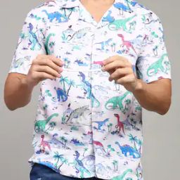 Shein Street Cuban Collar Short Sleeve Graphic Print Shirt-image-14