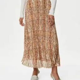 Women Animal Print Flared Skirt-image-33