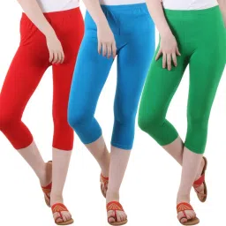 Cotton Lycra capri for women,capri for ladies,capri for girls, Women Light Blue, Red, Green Capri-image-40