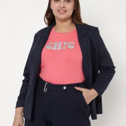 Women Solid Single Breasted Casual Blazer-image-3