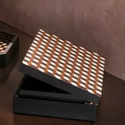 perenne design Qube Black & White Wood Tea Box-picture-43