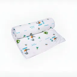 PINKBUNNY White & Green Printed Organic Cotton 400 GSM Bath Towel-image-60