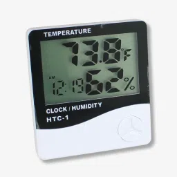 HTC-1 Digital Hygrometer Thermometer Humidity Meter with Clock LCD Display image 1
