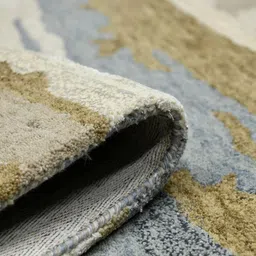 saraswatii global Blue & Beige Abstract Printed Hand Tufted Rectangular Carpet image 3