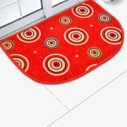 Kuber Industries Red & Orange Anti-Skid Doormats-42
