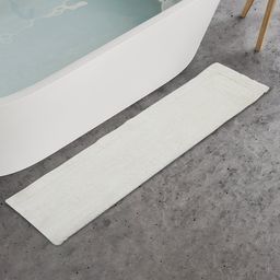 Home Centre Royal White Anti-Slip Plush Bath Runner-10