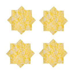 HANDICRAFT PALACE Green & Yellow 6 Pieces Cotton Printed Table Napkins-37