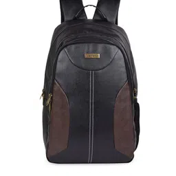Veneer Unisex Black & Brown Colourblocked Backpack-21