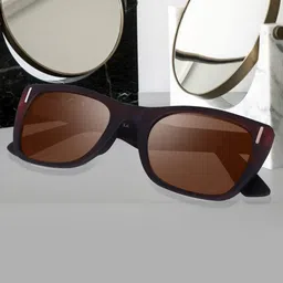 Creature Full Rim Square Sunglasses with UV Protected Lens SUN-083-BRN-51