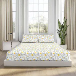 sleepsia Ditsy Florals 100% Cotton Queen Double Bedsheet 180 TC with 2 Pillow Covers-picture-16