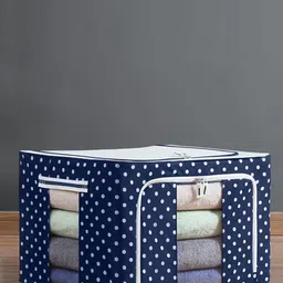 HOUSE OF QUIRK Navy Blue Printed Foldable Storage Box-14