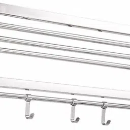 New Look stainless Steel 304 Grade Dual Folding Towel rack 24 inch 3 Bar Towel Rod-27