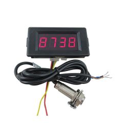 LED 4 Digit Red Display Indicators Tachometer+Hall Proximity Switch Sensor NPN-30