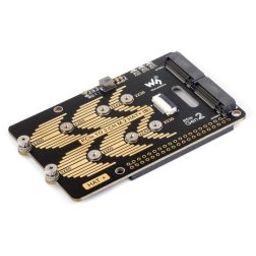 Waveshare PCIe To 2-Ch M.2 Adapter Type B for Raspberry Pi 5, Compatible with 2280 / 2260 / 2242 / 2230 size NVMe Protocol M.2 SSD, Raspberry Pi 5 NVMe HAT-23