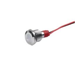 White 10-24V 10mm LED Metal Indicator Light with 15CM Cable-20