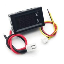 Dual Led 0.28 ” Display for DC0-100V 100A Voltage and Current Test Digital Instrument, Digital Meter Panel Amplifier Red Red 100A-38