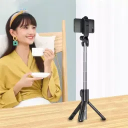 BUY SURETY 3in1 Selfie Stick multi-function Wireless Bluetooth XT-01 Selfie Stick with Remote Shutter Extendable Handheld Foldable Mini Tripod Stand for Smartphones Monopod Kit, Tripod image 4