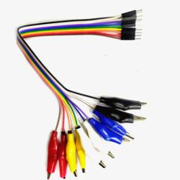 Male Jumper Wires with Alligator Clips (20 cm) - 10pcs Crocodile Dupont Male Connector-image-33