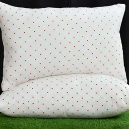 UrbanArts Red 2 Pieces Fibre Filled Cotton Breathable Sleep Pillows-image-49