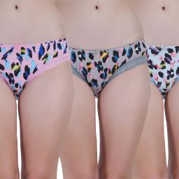 Pack of 3 Women Hipster Pink, Grey, Blue Panty-image-22