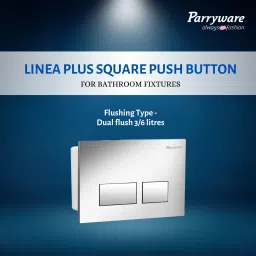 parryware Linea Plus Push Plate Square | Cistern Flush Actuator for Mechanical Inwall Tank Flush Tank Lever image 2