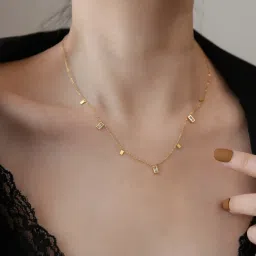 Elegant Pendants With chain For women & girls Gold-plated Cubic Zirconia Stainless Steel Pendant-image-19