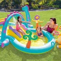 Intex Dinoland Inflatable Play Center, 131" X 90" X 44", Ages 3+ Inflatable Swimming Pool-2