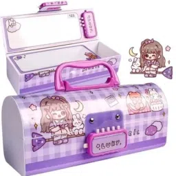 Most Popular & Trending Girl Print Password Protected Pencil Case With Suitcase Style Made From Heavy Quality For Boy & Girl RP638 Art Plastic Pencil Box-image-45