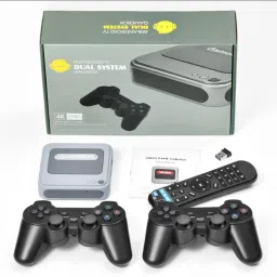 PTCMart Gamebox G7 Android TV Console Retro Video Game Player Support WiFi 4K HD 64 GB with 40+ Emulators, CPS PS1 N64 NDS DC FC GB GBA GBC MD SFC ATARI SNES NES, 30000+ Games image 2