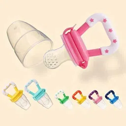 saraswati kart Baby fruit nibbler with fruit teether & spoon feeding bottle for feeding (Set 3) - Silicon image 5