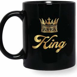 "King" Printed Full Black Coffee and Tea Ceramic- 11Oz Black Gift for Birthday Husband, Couple, Friends, Lover,Brother, beutyfull blk34 Ceramic Coffee Mug-image-10