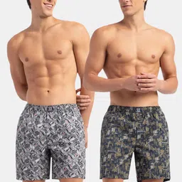 jockey Pack of 2 Printed Men Multicolor Boxer Shorts-picture-33