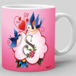 "Letter S Alphabet With Birds"Best Gift For Him And Her A True Love|Printed Ceramic Coffee Mug-image-16