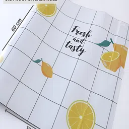 Kuber Industries White & Yellow Checked Self-Adhesive Oil Proof Wallpaper-51