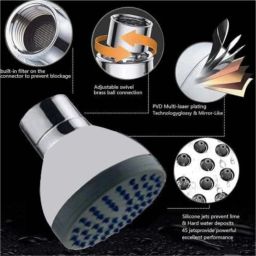 - 3" Inch Blue Nozzle ABS High Pressure Shower Head Only - 1 Pcs Fixed Mount-image-7