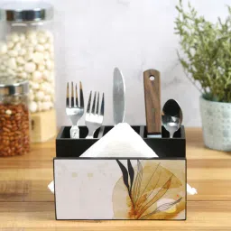 reinvention factory Autumn Multicolor MDF Cutlery and Tissue Holder-picture-2