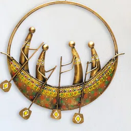 Home Centre Gold-Toned Boat Men Iron Wall Decor-image-30