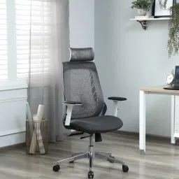 Spider Breathable Mesh Ergonomic Chair in Grey Colour with Headrest Mesh Office Adjustable Arm Chair-picture-12