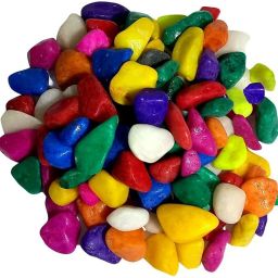 (250 Gram) Fish Tank Decoration Artificial Stone Aquarium Table Décor Multicolor Pebbles Stones River Rock Marble Glass Stone/beads Unplanted Substrate for Candles, Garden Vases, Bowls, Craft Projects, Floral Arrangements, Fountains Painted Asymmetrical Rock Pebbles-picture-0