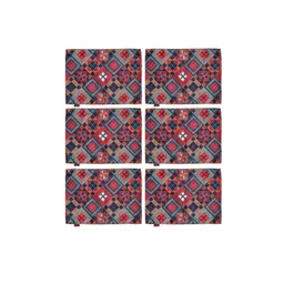 AEROHAVEN Yellow & Red Set Of 6 Geometric Printed Table Placemats image 5