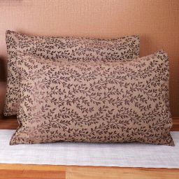 Brown Patterned 210TC Cotton Blend 17 x 27 Inches Pillow Covers (Set of 2) by The Conversion-picture-34