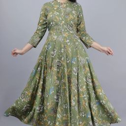 Women Gown Green Maxi/Full Length Dress-image-28