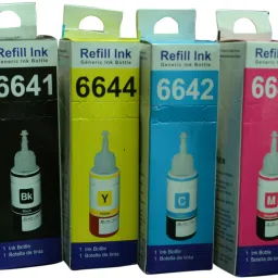 Refill Ink Set of 4 Colors Black + Tri Color Combo Pack Ink Bottle-image-41