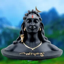 Adiyogi Shiva Statue for Car Dashboard, Shankara for Home & Office Decor, Black Decorative Showpiece-10 cm-image-7